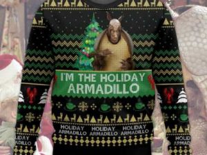 Friends Im The Holiday Armadillo Ross Ugly Christmas Sweater - Image 1