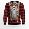 Front Carrier Dog Pembroke Welsh Corgi Ugly Christmas Sweater - Image 1