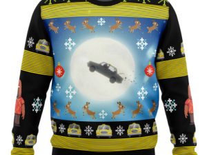 Full Moon Odd Taxi Ugly Christmas Sweater - Image 1