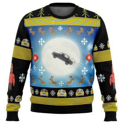 full moon odd taxi ugly christmas sweater 1 Full Moon Odd Taxi Ugly Christmas Sweater - Image 1