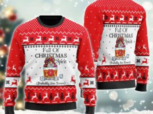 Full Of Christmas Spirit Jim Beam Ugly Christmas Sweater - Image 1