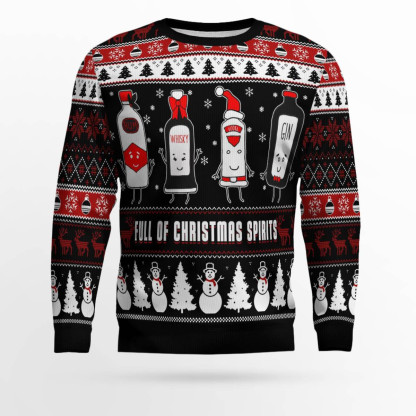 full of christmas spirits ugly christmas sweater 1 Full Of Christmas Spirits Ugly Christmas Sweater - Image 1