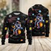 Funny Astronaut Fishing In Space Ugly Christmas Sweater - Image 2