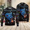 Funny Astronauts Ride A Shark In Space With The Planet Ugly Christmas Sweater - Image 2