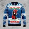 Funny Chicken Blue Ugly Christmas Sweater - Image 1