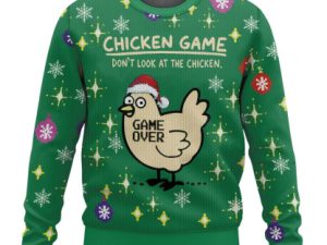 Funny Chicken Game Ugly Christmas Sweater - Image 1