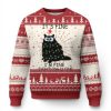 Funny Christmas Cat Ugly Christmas Sweater Its Fine Im Fine Everything Is Fine - Image 1