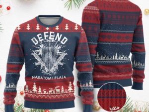 Funny Christmas Defend Nakatomi Plaza Ugly Christmas Sweater - Image 1