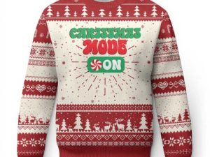 Funny Christmas Mode On Ugly Christmas Sweater - Image 1
