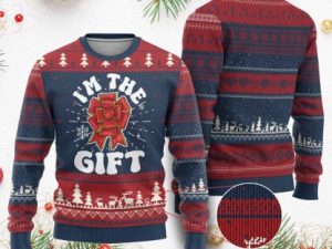 Funny Christmas Present Costume Ugly Christmas Sweater I Am The Gift - Image 1