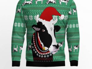 Funny Cow Ugly Christmas Sweater - Image 1
