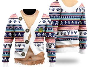 Funny Faux Belly Ugly Christmas Sweater - Image 1