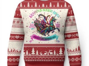 Funny Krampus Sleigh Rides Ugly Christmas Sweater List Members Only Since 1722 - Image 1