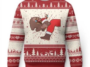 Funny Moo Deng Ugly Christmas Sweater Moodengmas Xmas - Image 1