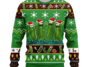 Funny Pickle Rick And Morty Ugly Christmas Sweater - Image 1