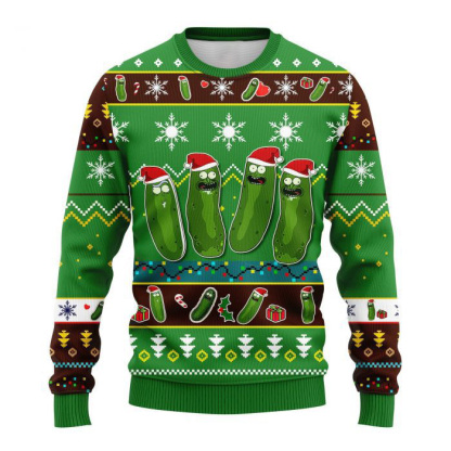 funny pickle rick and morty ugly christmas sweater 1 Funny Pickle Rick And Morty Ugly Christmas Sweater - Image 1