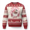 Funny Pink Xmas Retro Black Santa Ugly Christmas Sweater Holly Jolly Vibes - Image 1