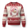 Funny Pink Xmas Retro Santa Ugly Christmas Sweater Holly Jolly Vibes - Image 1