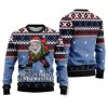 Funny Santa Playing Hockey Ugly Christmas Sweater - Image 1