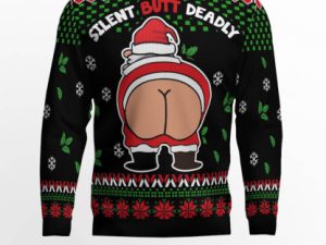 Funny Silent Butt Deadly Santa Ugly Christmas Sweater - Image 1