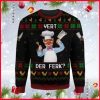 Funny Swedish Chef Vert Der Ferk Ugly Christmas Sweater - Image 1