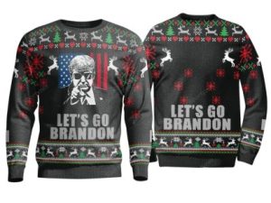 Funny T Lets Go Brandon Fjb Ugly Christmas Sweater Unisex - Image 1