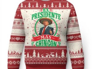 Funny T Ugly Christmas Sweater El E Ms Chingon Mexican - Image 1