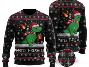 Funny Tree Rex Ugly Christmas Sweater Dinosaur T Rex Xmas Sweater - Image 1