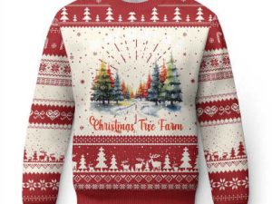 Funny Ugly Christmas Sweater In My Heart Is A Xmas Tree Farm Retro Vintage Clothing - Image 1