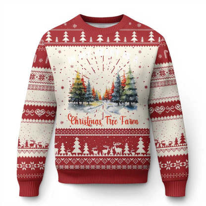 funny ugly christmas sweater in my heart is a xmas tree farm retro vintage clothing 1 Funny Ugly Christmas Sweater In My Heart Is A Xmas Tree Farm Retro Vintage Clothing - Image 1