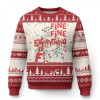 Funny Ugly Christmas Sweater Its Fine Im Fine Everthing Is Fine Xmas Lights - Image 1