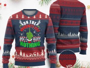 Funny Ugly Christmas Sweater On The List Of Naughty And I Regret Nothing Xmas Gift - Image 1
