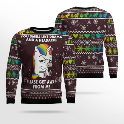 funny unicorn ugly christmas sweater 2 Funny Unicorn Ugly Christmas Sweater - Image 2