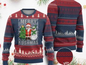 Funny Weed Xmas Ugly Christmas Sweater Merry Kushmas Naughty Santa - Image 1