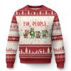 Funny Xmas Cat Ugly Christmas Sweater Ew People Green Cat Santa - Image 1