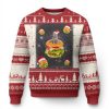 Funny Xmas Cat Ugly Christmas Sweater Santa Cat Hamburger Lover Galaxy Outer Space - Image 1