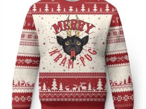Funny Xmas Krampus Pug Dog Ugly Christmas Sweater Merry Krampug Cute Pug Satan - Image 1