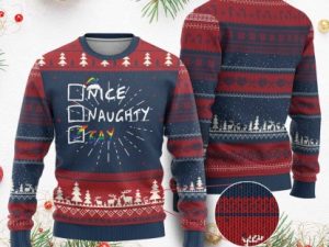 Funny Xmas Lgbt Ugly Christmas Sweater Naughty Nice Gay - Image 1