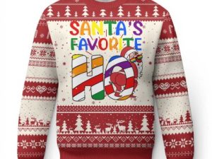 Funny Xmas Lgbt Ugly Christmas Sweater Santas Favorite Ho Rainbow - Image 1