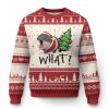Funny Xmas Moo Deng Ugly Christmas Sweater What Baby Hippo Pushing - Image 1
