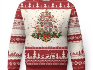 Funny Xmas Pitbull Ugly Christmas Sweater Merry Pitmas Christmas Tree Dog Lover - Image 1