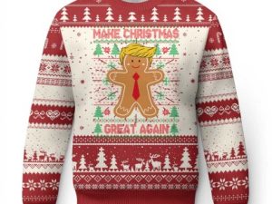 Funny Xmas T Ugly Christmas Sweater Gingerbread T Make Christmas Great Again - Image 1