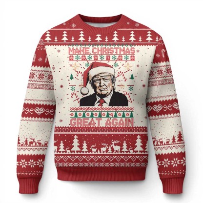 funny xmas t ugly christmas sweater make christmas great again 1 Funny Xmas T Ugly Christmas Sweater Make Christmas Great Again - Image 1
