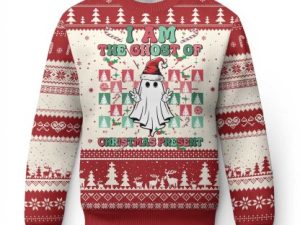 Funny Xmas Ugly Christmas Sweater I Am The Ghost Of Christmas Present - Image 1