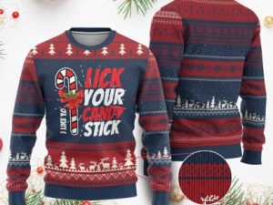 Funny Xmas Ugly Christmas Sweater I Like To Lick Your Candy Stick - Image 1