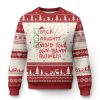 Funny Xmas Ugly Christmas Sweater Naughty Nice Mind Your Own Damn Business - Image 1