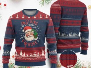 Funny Xmas Ugly Christmas Sweater Nothing For You Whore Santa Middle Finger - Image 1