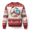 Funny Xmas Ugly Christmas Sweater Santa Tsunami Is Eating Ginger Bread Xmas - Image 1