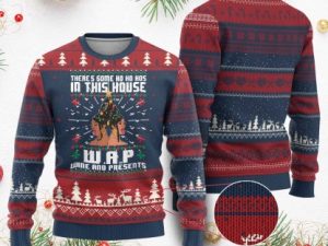 Funny Xmas Ugly Christmas Sweater There Is Some Ho Ho Hos In This House Wap Wine - Image 1