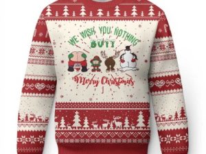 Funny Xmas Ugly Christmas Sweater Wishing You Nothing Butt A Merry Christmas - Image 1